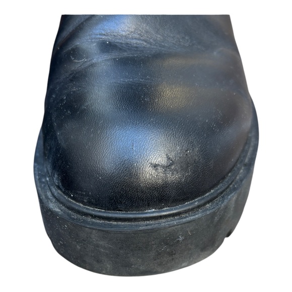 UGG Women’s 9 Czeriesa Black Leather Fur Trim Waterproof Ankle Boots, UGG Boots - Picture 12 of 13